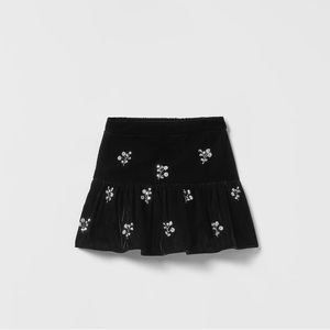 RHINESTONE VELVET SKIRT